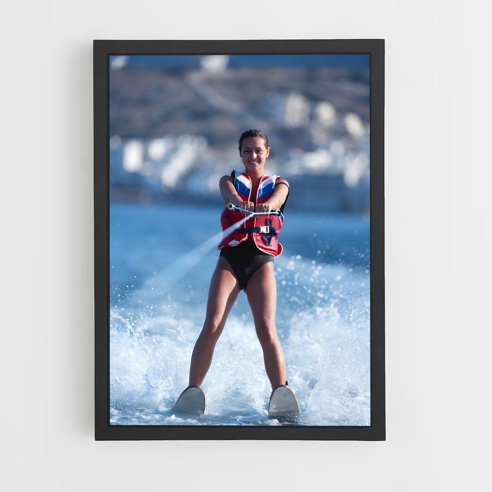Poster Glisse Énergique – affiche Ski nautique (vue 2)